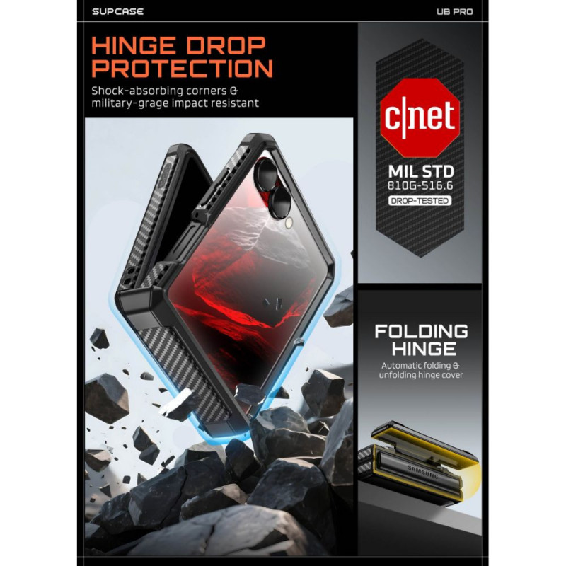 Supcase Unicorn Beetle Pro kaitsekate Samsung Galaxy Z Flip 8-le, must