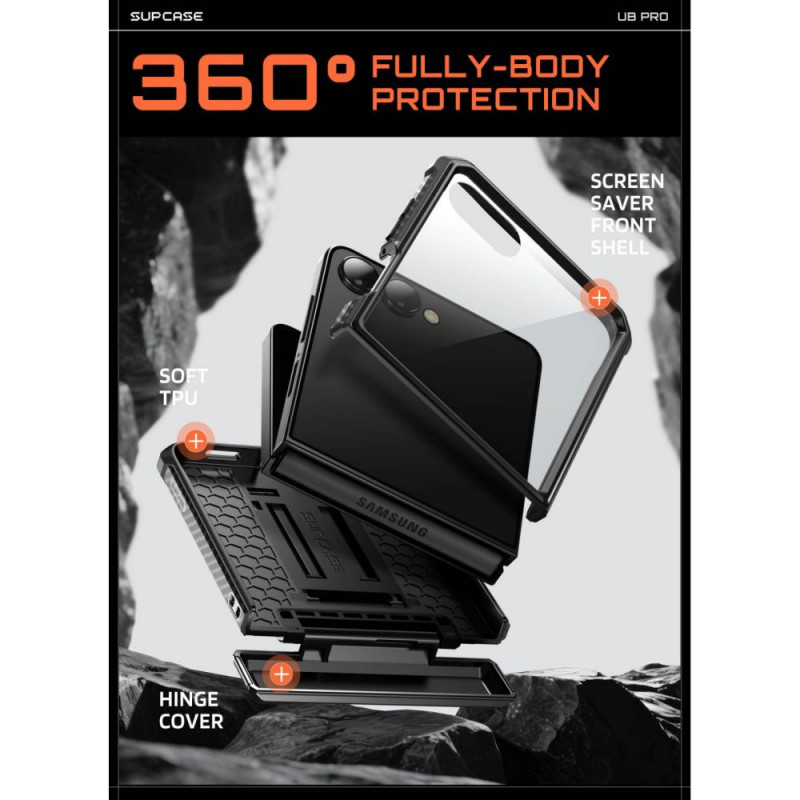 Supcase Unicorn Beetle Pro kaitsekate Samsung Galaxy Z Flip 8-le, must
