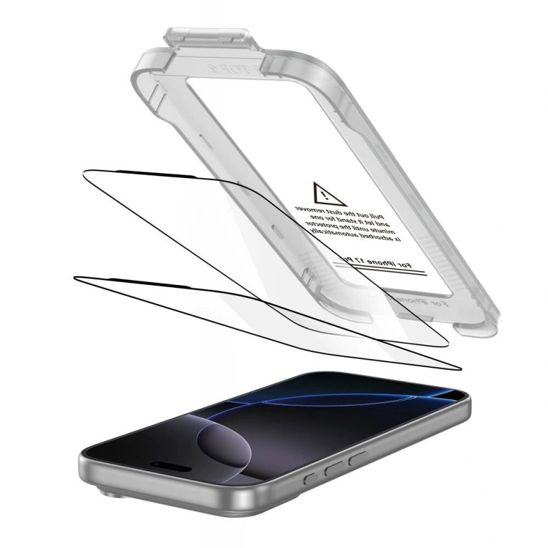 Tech-Protect Quick Set+ THP4500 karastatud klaasist ekraanikaitse Apple iPhone 17 Pro jaoks, must (2 tk)