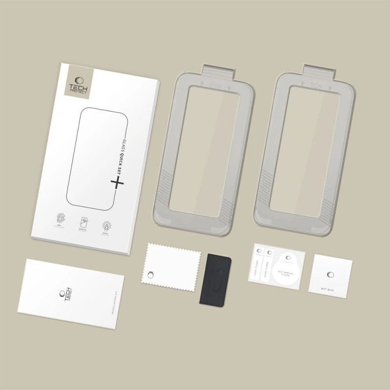 Tech-Protect Quick Set+ THP4498 karastatud klaasist ekraanikaitse Apple iPhone 17 jaoks, must (2 tk)