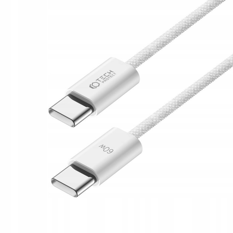 Tech-Protect Ultraboost Classic USB-C / USB-C PD kaabel, 60W, 3A, 100 cm, valge