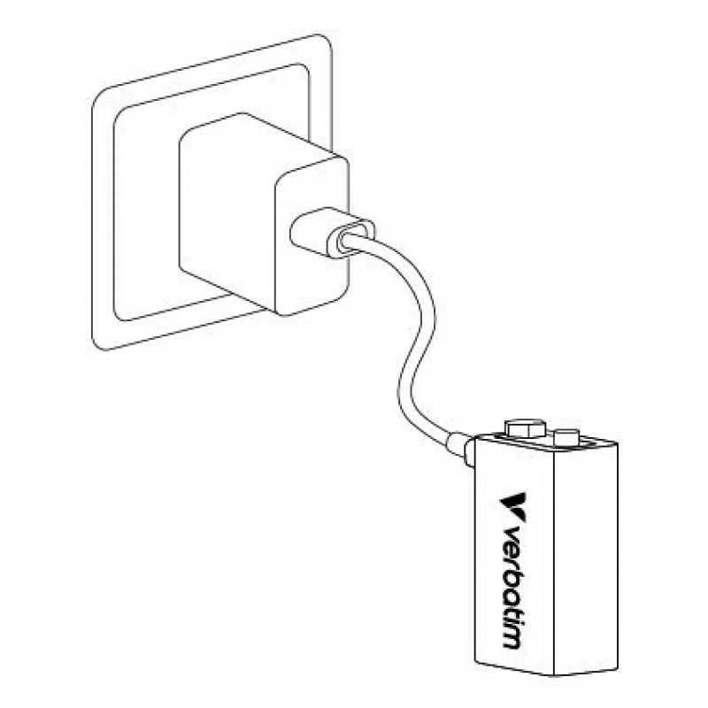 Verbatim 30251 USB-C laetav aku Li-ion 9V 335 mAh (1 tk)