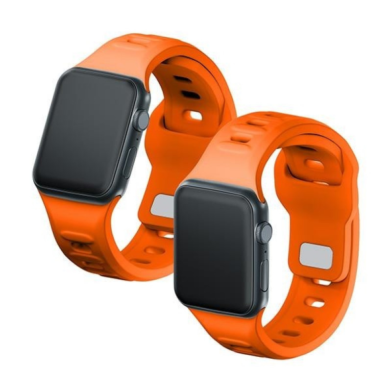3mk silikoonist kellarihm Apple Watch'ile 38/40/41 mm, oranž