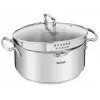 Tefal Duetto+ G7194655 kastrul, ümmargune, roostevaba teras, 24 cm, klaaskaas