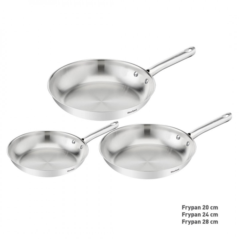 Tefal Duetto On B866S334 pannide komplekt, 3 tk, 20/24/28 cm, roostevaba teras