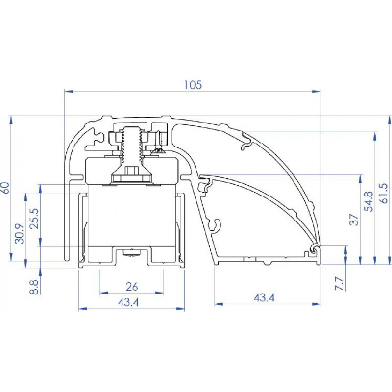 CDVI P300EVO elektromagnetiline ukseraami lukk 400 mm, 300 kg, jälgimisega (52870)