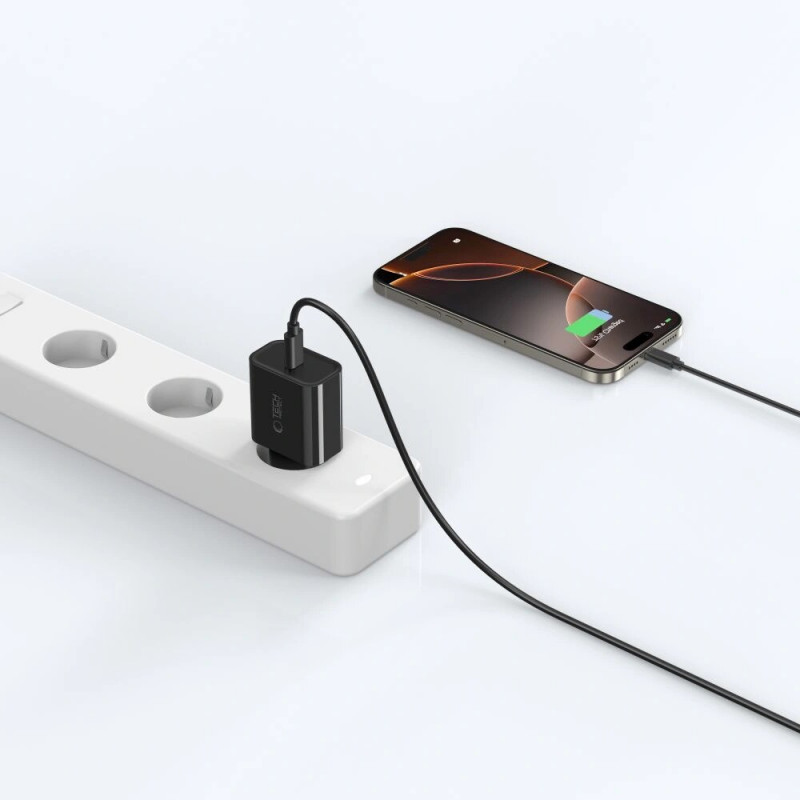 Tech-Protect NC20W USB-C seinalaadija PD 20W, must