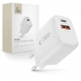 Tech-Protect NCA20 USB-A, USB-C seinalaadija PD 20W / QC3.0, valge