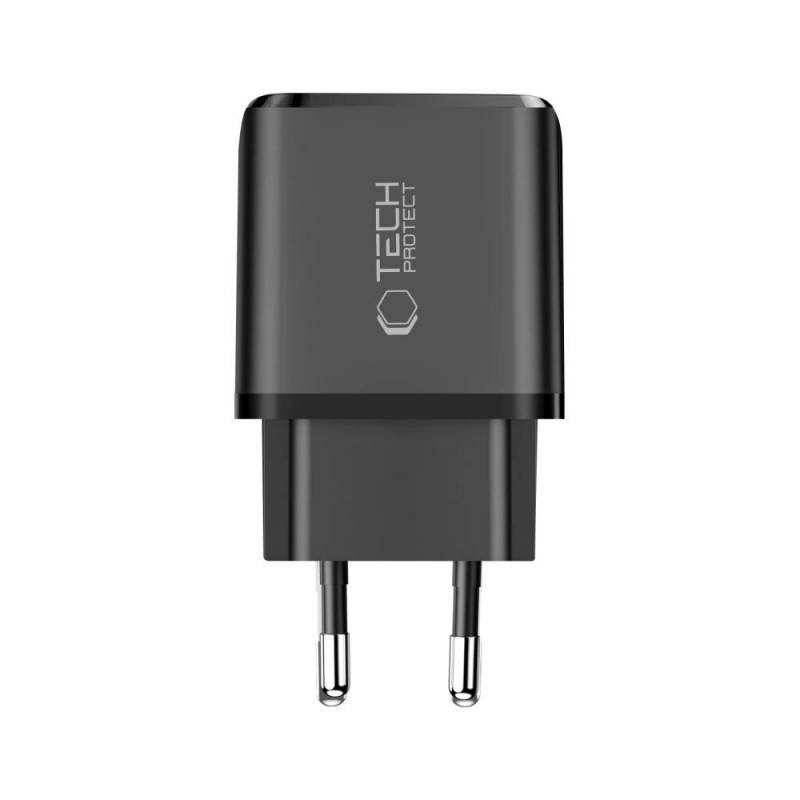 Tech-Protect NCA30 USB-A, USB-C seinalaadija PD 30W / QC3.0, must
