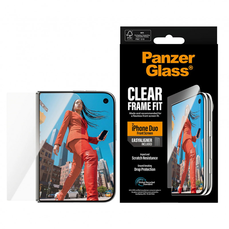 PanzerGlass esiekraani kaitsekile iPhone Duo jaoks EasyAligneriga, läbipaistev