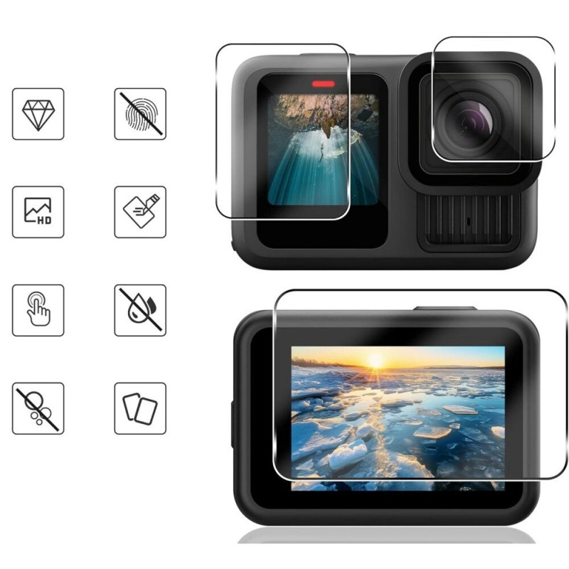 Tech-Protect Glass Fit+ karastatud klaas GoPro Hero 13 jaoks (2 tk), läbipaistev