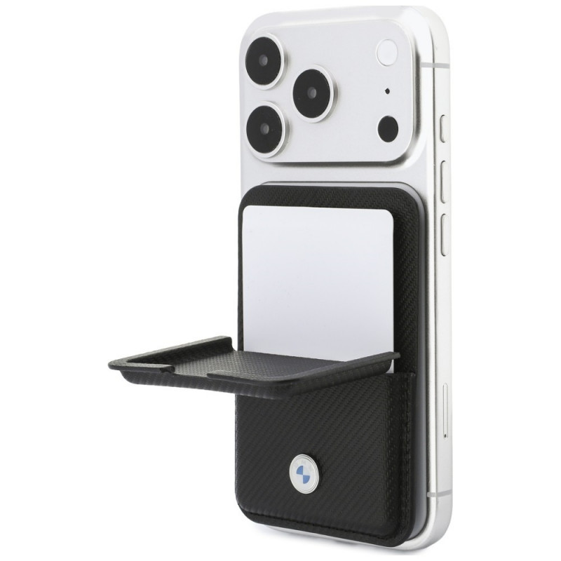 BMW Carbon Metal Logos MagSafe rahakott, must