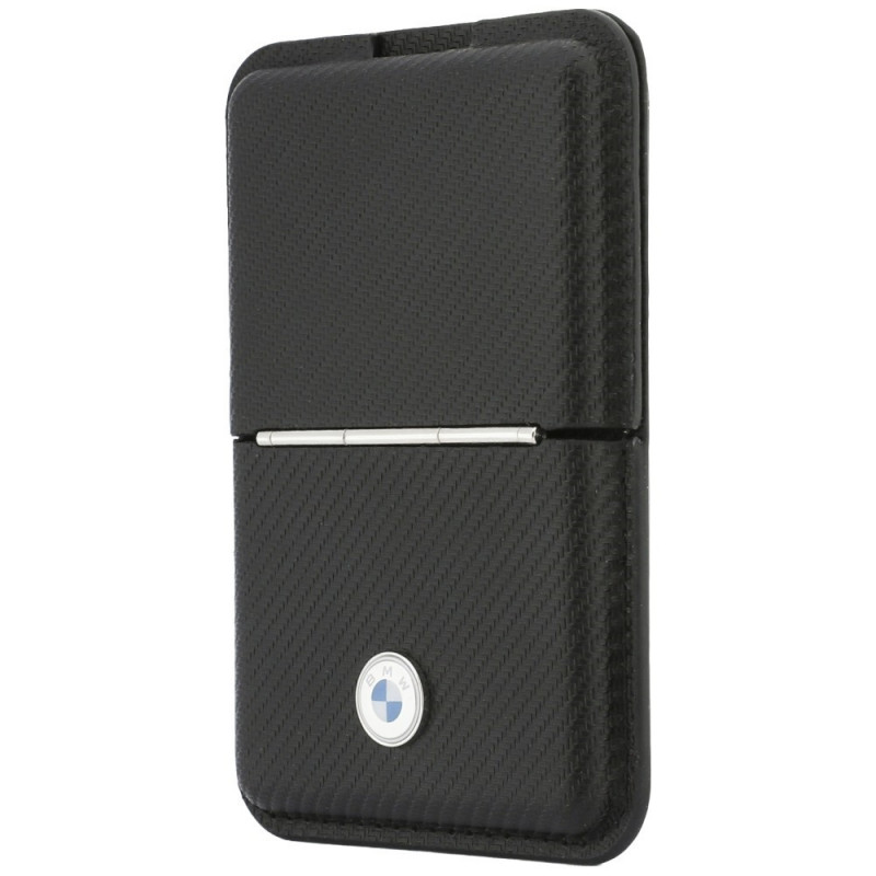 BMW Carbon Metal Logos MagSafe rahakott, must