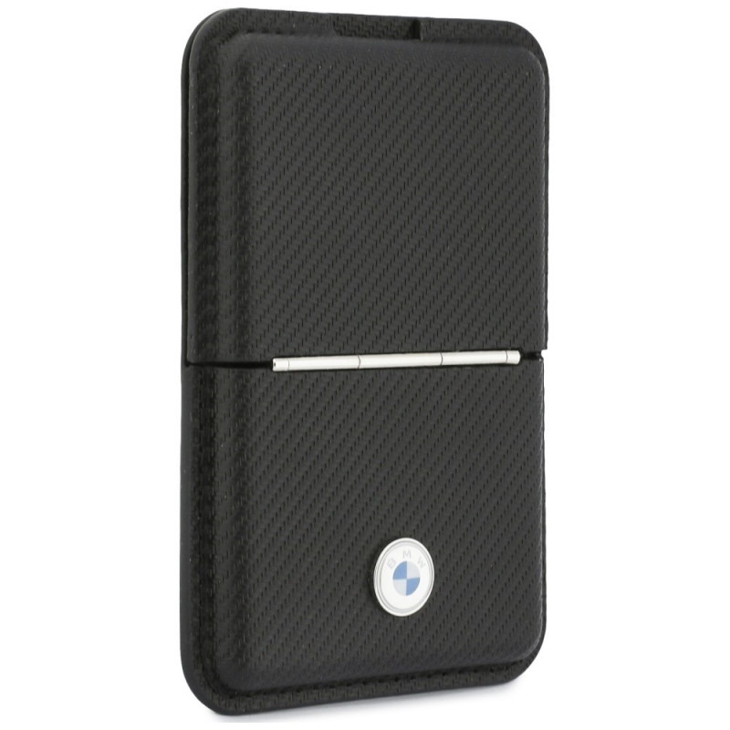 BMW Carbon Metal Logos MagSafe rahakott, must