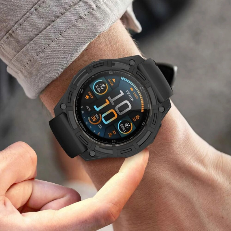 Tech-Protect Defense Air kaitsekate Garmin Fenix 7X / 7X Pro jaoks, must