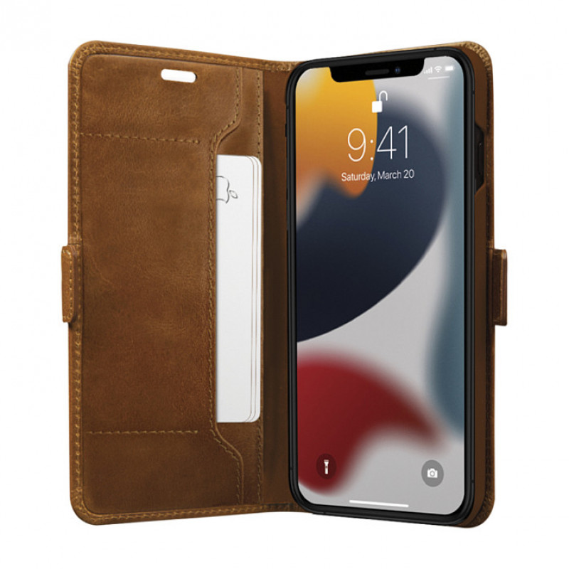 dbramante1928 Copenhagen Slim ümbrisklapiga kott, teralise nahaga, helepruun, Apple iPhone 13 mini jaoks (CS54GT001324)