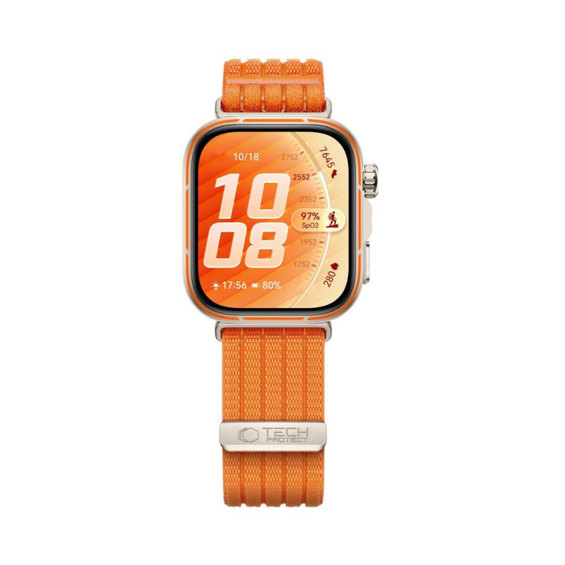 Tech-Protect nailonrihm Huawei Watch Fit 3 / 4 / 4 Pro / 5 / 5 Pro jaoks, oranž