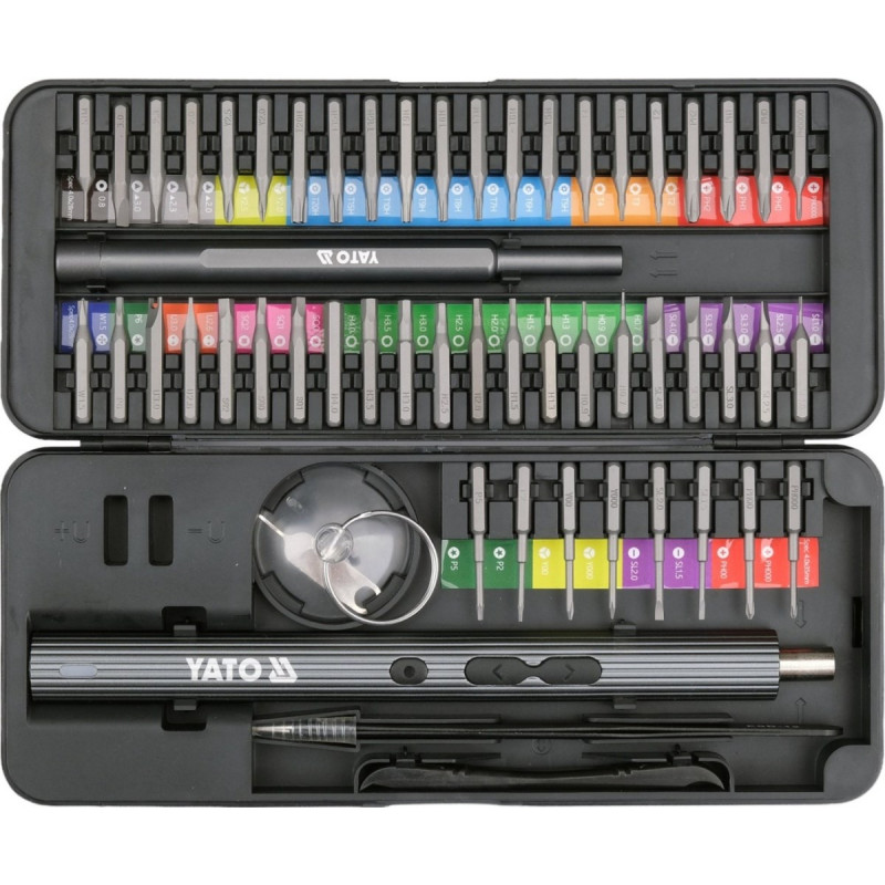 YATO YT-25770 kruvikeerajakomplekt otsakutega, 3,7 V, 56 tk
