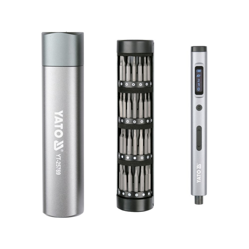 YATO YT-25769 kruvikeerajakomplekt otsakutega, 3,7 V, 61 tk