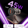 Tech-Protect CC01 2-pordiline autolaadija USB-A / USB-C, PD 45W / QC 3.0, must