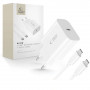 Tech-Protect NC20W 1-port USB-C seinalaadija PD20W USB-C / USB-C kaabliga, valge