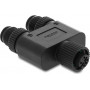 Delock 60852 M12 Y-hargmik A-kodeeringuga 4 kontaktiga, 1 x pesa 2 x pistikule