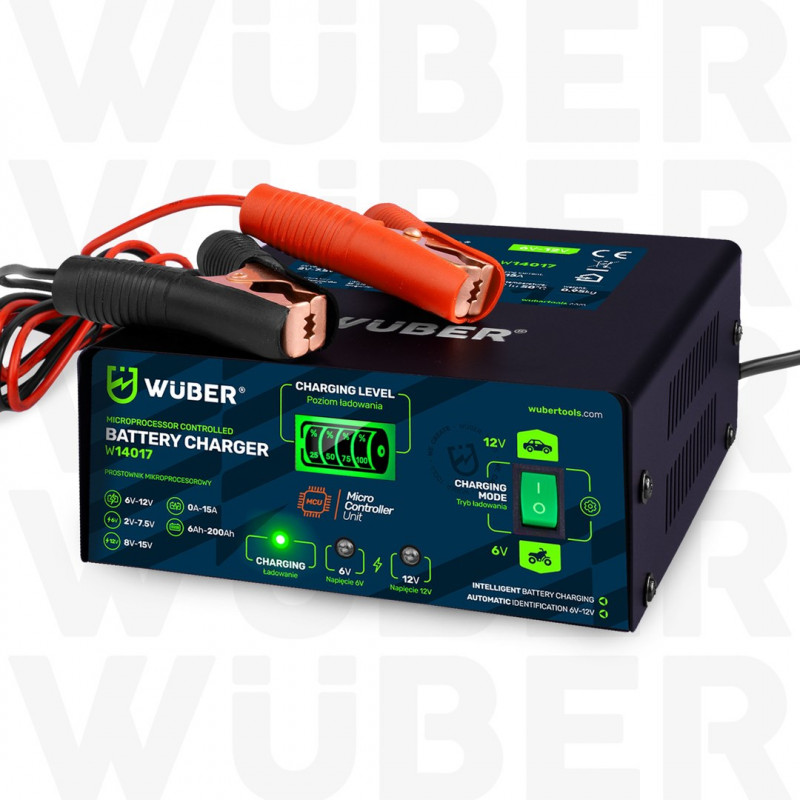 Wuber W14017 mikroprotsessoriga akulaadija, 6-12 V, 15 A