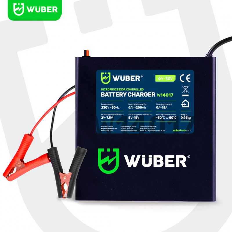 Wuber W14017 mikroprotsessoriga akulaadija, 6-12 V, 15 A
