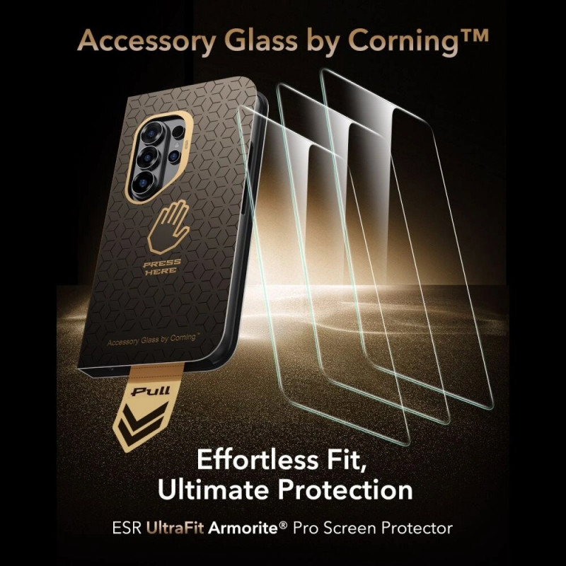 ESR UltraFit Armorite Pro karastatud klaas Samsung Galaxy S26 Ultra jaoks, läbipaistev
