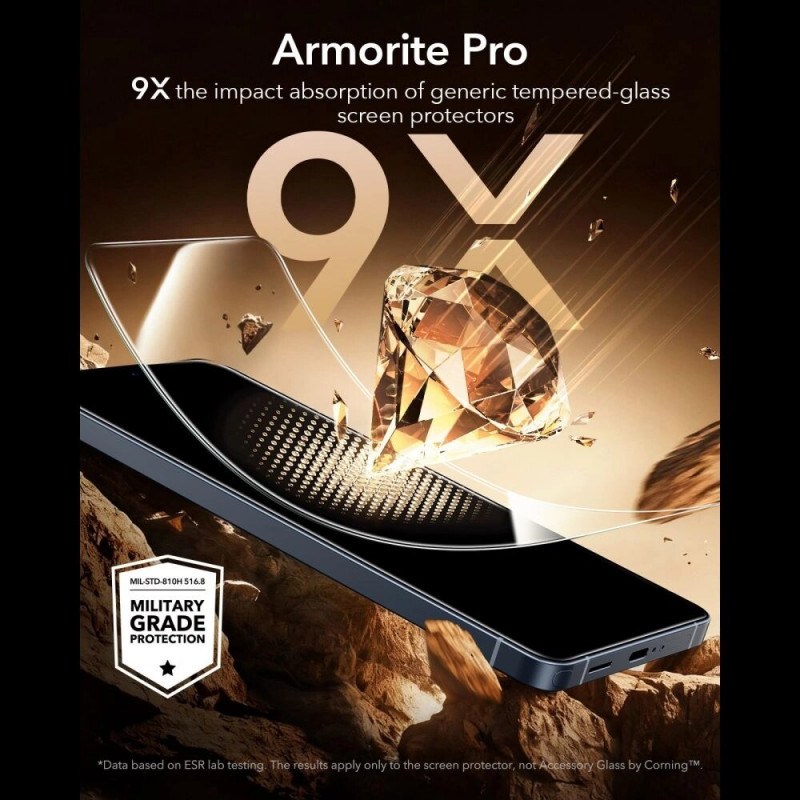 ESR UltraFit Armorite Pro karastatud klaas Samsung Galaxy S26 Ultra jaoks, läbipaistev