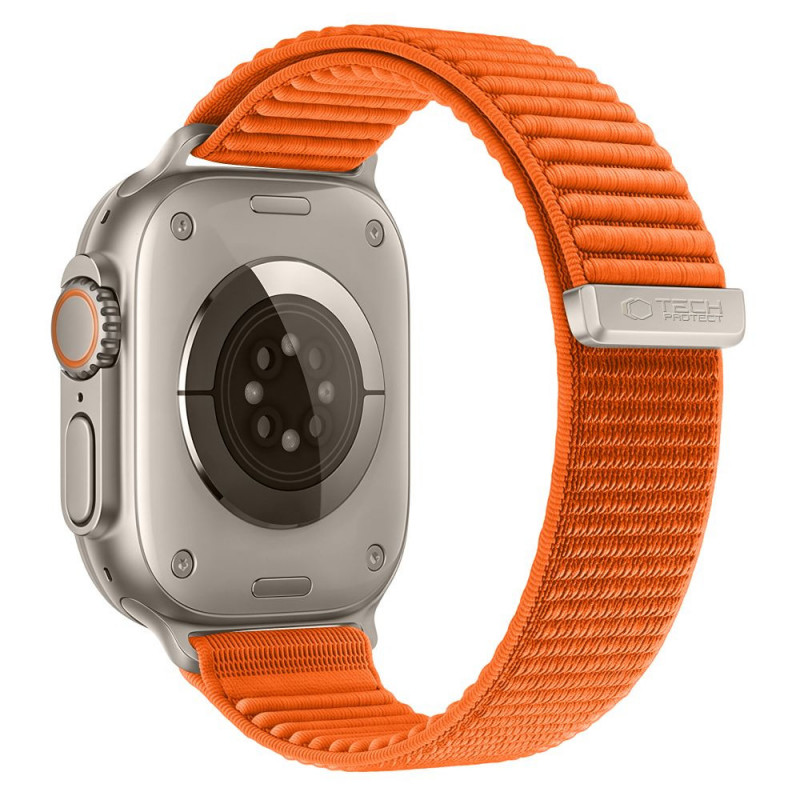 Tech-Protect Nylonloop Apple Watch 8 / 9 / 10 / 11 / 12 / SE / Ultra 44/45/46/49 mm kellarihm, oranž