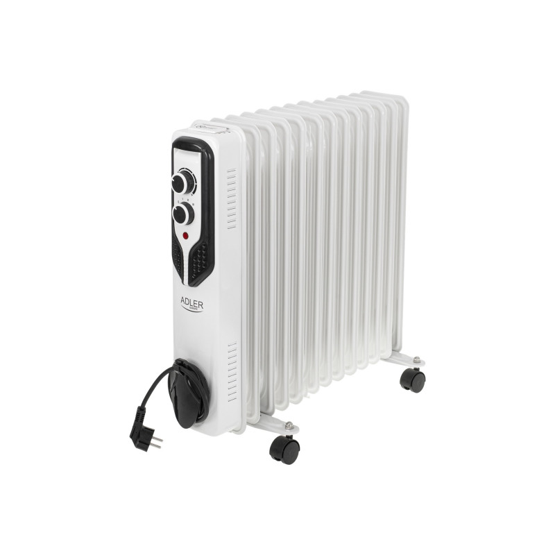 Adler AD 7818 Õliradiaator, 2500 W, 3 võimsusastet, 13 ribi, valge
