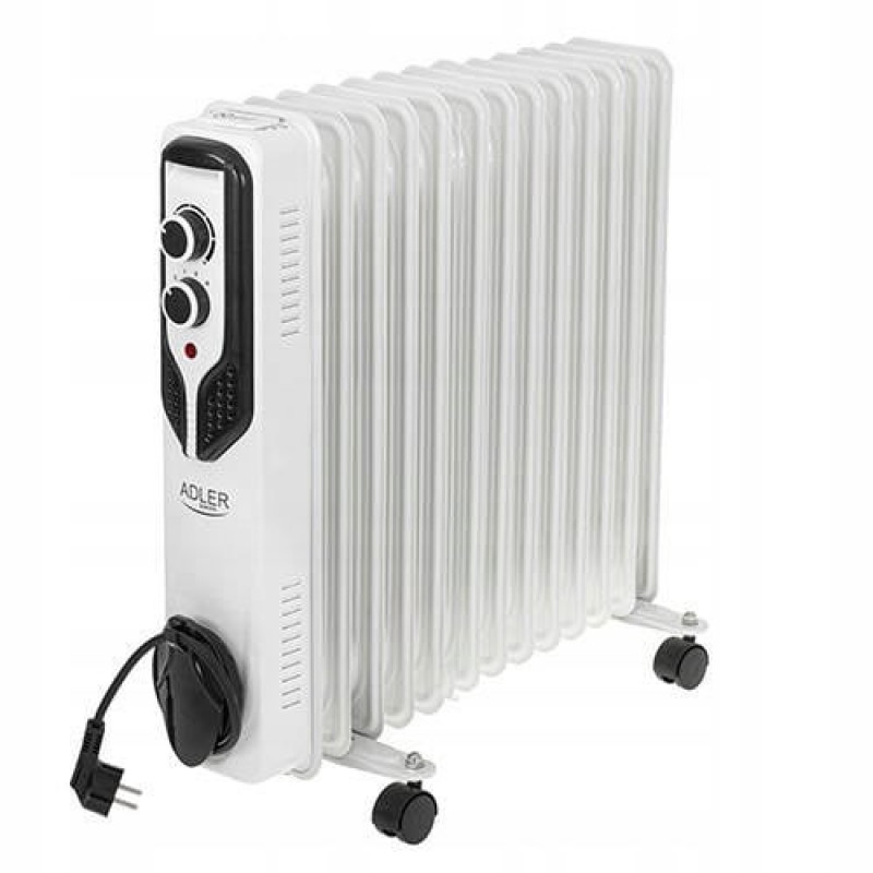 Adler AD 7818 Õliradiaator, 2500 W, 3 võimsusastet, 13 ribi, valge