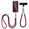 Tech-Protect C10S Rope ristipidine ja randme telefonirihma komplekt, Burgundy/titaan