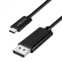 LogiLink CUA0121 USB 3.2 Gen2 Type-C kaabel, C/M – DP/M, kahesuunaline, 8K/60 Hz, metall, must, 3 m
