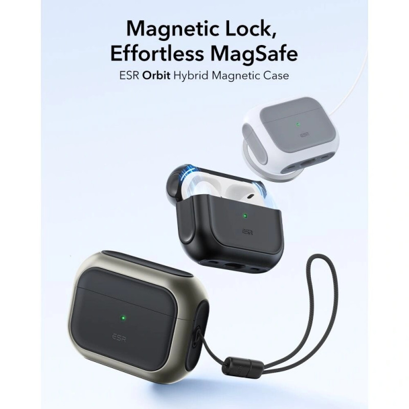 ESR Orbit HaloLock MagSafe ümbris Apple AirPods Pro 3 jaoks, titaan