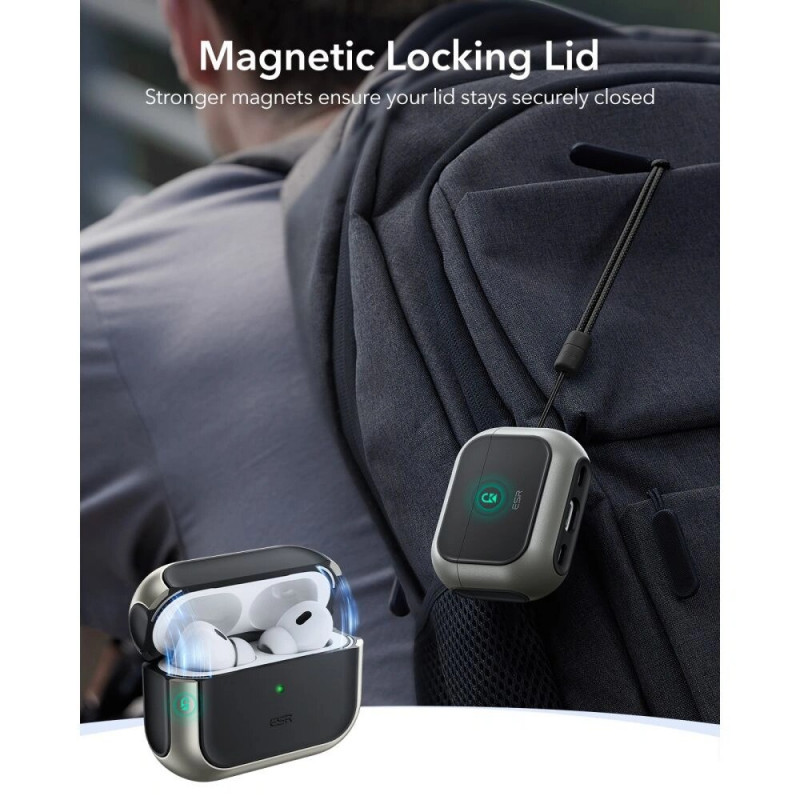 ESR Orbit HaloLock MagSafe ümbris Apple AirPods Pro 3 jaoks, titaan