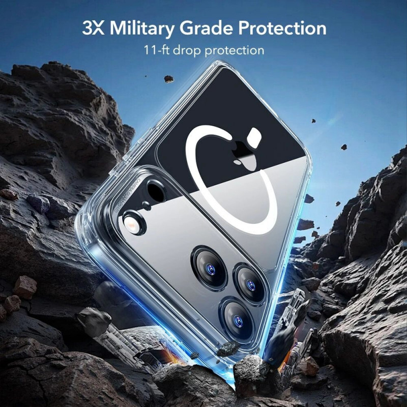 ESR Classic Hybrid MagSafe ümbris karastatud klaasiga Apple iPhone 17 Pro Max jaoks, läbipaistev