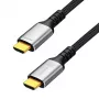 LogiLink CH0126 HDMI-kaabel, A/M – A/M, 8K/60 Hz, 48 Gbps, metall, nailon, must/hall, 10 m