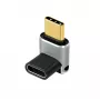 LogiLink AU0063 USB 4 Type-C adapter 90° U/D, C/M – C/F, 40 Gbps, 240W, 8K/60 Hz, metall, hõbedane