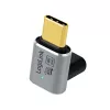 LogiLink AU0063 USB 4 Type-C adapter 90° U/D, C/M – C/F, 40 Gbps, 240W, 8K/60 Hz, metall, hõbedane