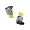 LogiLink AU0063 USB 4 Type-C adapter 90° U/D, C/M – C/F, 40 Gbps, 240W, 8K/60 Hz, metall, hõbedane
