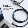 LogiLink CU0460 USB 2.0 Type-C kaabel, C/M 90° kuni C/M 90°, 480 Mbps, 100W, metall, hõbe/must, 0,5 m