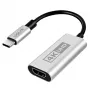 LogiLink CUA0115 USB 3.2 Gen1 Type-C adapter, C/M – HDMI-A/F, 4K/60 Hz, metall, must/hõbedane, 0,15 m
