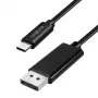 Logilink CUA0131 USB 3.2 Gen2 Type-C kaabel, C/M – DP/M, 8K/60 Hz, nailon, metall, must, 2 m