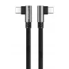LogiLink CU0463 USB 2.0 Type-C kaabel, C/M 90° kuni C/M 90°, 480 Mbps, 100 W, metall, hõbe/must, 3 m