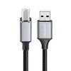 Logilink CU0107 USB 2.0 kaabel, USB-A/M – USB-B/M, 480 Mbps, nailon, metall, must/hõbedane, 2 m