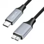 Logilink CU0198 USB 3.2 Gen1 Type-C kaabel, C/M – Micro-USB/M, 5 Gbps, nailon, metall, must/hõbedane, 1 m
