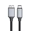 Logilink CU0199 USB 3.2 Gen1 Type-C kaabel, C/M – Micro-USB/M, 5 Gbps, nailon, metall, must/hõbedane, 2 m