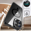 ESR Classic Hybrid Kickstand HaloLock MagSafe kaitsekate koos karastatud klaasiga Apple iPhone 16 Plus jaoks, läbipaistev/must